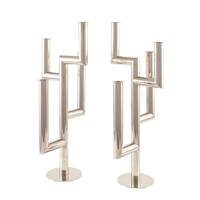 Pair of candelabra “trees”, franz hagenauer, werkstatte hagenauer vienna, around 1930, mod. No. 2176, marked. franz and...