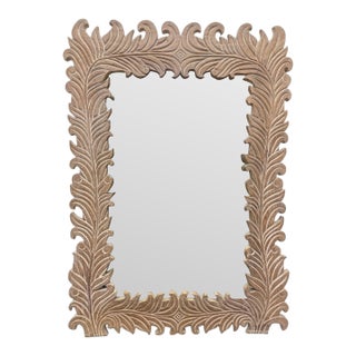 Vintage Carved Wood Palm Beach Regency Mirror For Sale