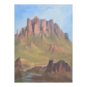 Superstition Mountains, Arizona Desert Vertical Landscape by Kenneth Lucas