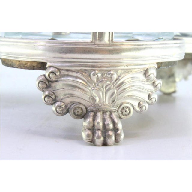 Silver Liqueur Bottle with Wooden Base and Acid-Etched Glass Liqueur Bottles, Set of 3 For Sale - Image 5 of 7