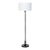 Arhaus Clear Glass Cylinder Floor Lamp With White Shade For Sale