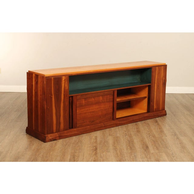 1960s 1960s Robert Whitley Custom Studio Walnut Double-Side Bookcase Cabinet For Sale - Image 5 of 13