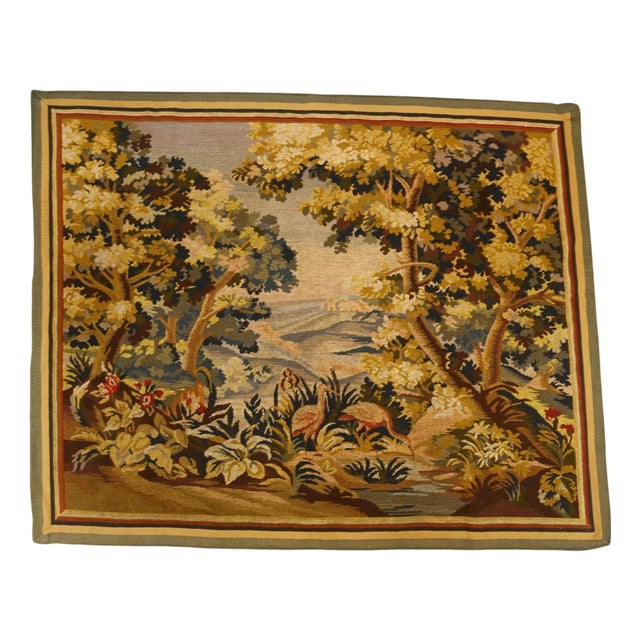 Verdure Needlepoint Tapestry in the style of Aubusson, Belgium For Sale