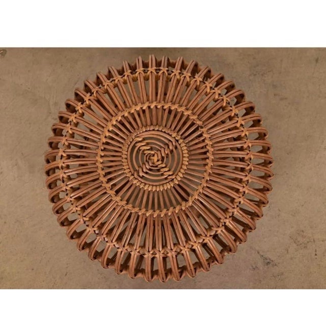 1960's Italian Woven Rattan Ottoman Attributed to Franco Albini For Sale In Miami - Image 6 of 8