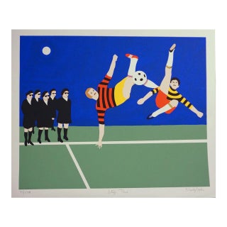 1980s Mark Sabin "Stop Time (Soccer)" Numbered and Hand Signed Screenprint For Sale