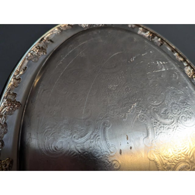 Gorham Mid 20th Century Gorham Large Tray Classic Grapes & Leaves Pattern For Sale - Image 4 of 4