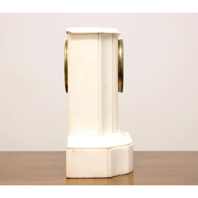 Traditional Antique Mid 19th Century Marble Empire Chime Mantel Clock For Sale - Image 3 of 11