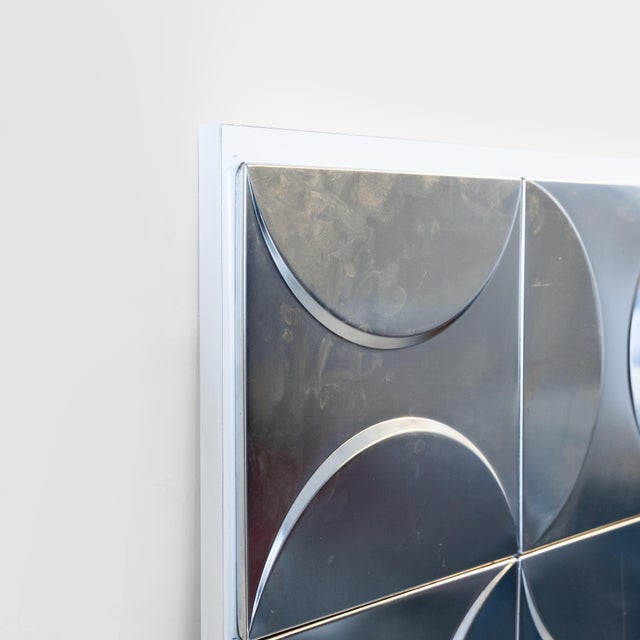 Wood Large Decorative Panel, 1970, Aluminum For Sale - Image 7 of 13