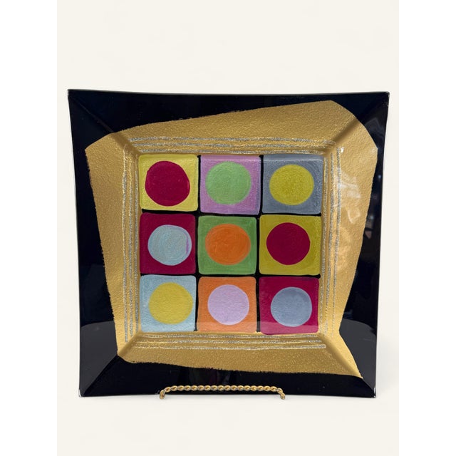 MoMo Panache Abstract Glass Plate with Metallic Accents Elevate your tablescape with this amazing MoMo Panache Abstract...