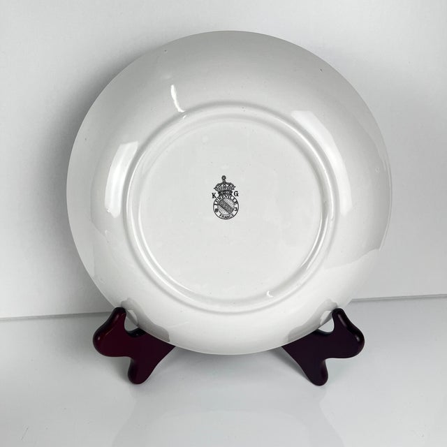 Bowl-Shaped Réverbère Model Plates with Tulip and Rose Pattern by KG Lunéville, 1980s, Set of 6 For Sale - Image 6 of 9