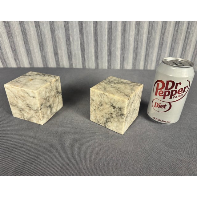 Mid-Century Modern 1980s Marble Cube Paper Weights- a Pair For Sale - Image 3 of 4