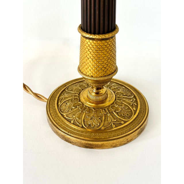 Early 19th Century Single Empire Gilt Bronze Period Candlestick as Lamp For Sale - Image 16 of 18