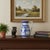 Ceramic Handmade Ceramic Pitcher Vase (20cm) Royal Cobalt Blue and White Palace Garden For Sale - Image 7 of 11