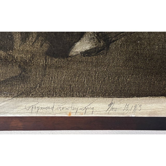 Mid 20th Century Painting by California Artist Raymond Rowley King 'Girls in a Dance Studio' For Sale - Image 4 of 5