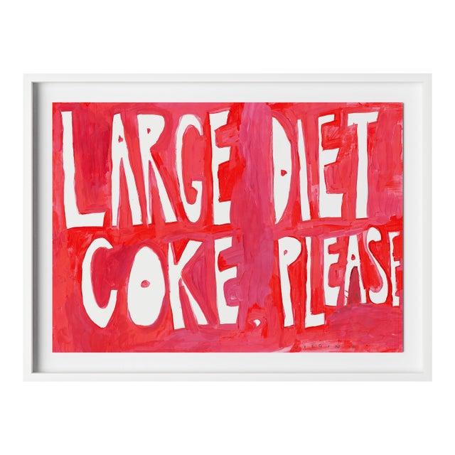Large Diet, Please by Virginia Chamlee in White Frame, Large Art Print For Sale