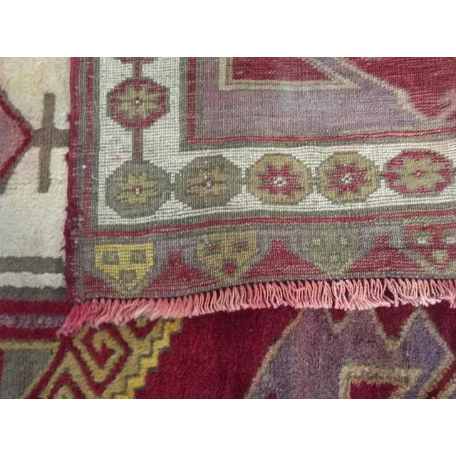 Purple Postmodern Caucasian Woolen Geometrical Rug, 1960 For Sale - Image 8 of 18