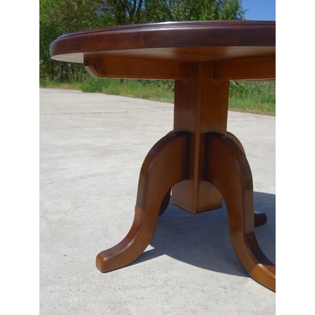 Wood Coffee Table with Central 4-Legged Base, 1970s For Sale - Image 7 of 18