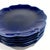 Chinoiserie Rich Cobalt Porcelain Lotus Dessert or Side Plates Attributed to Lillian Venon Japan - Set of 6 For Sale - Image 3 of 7