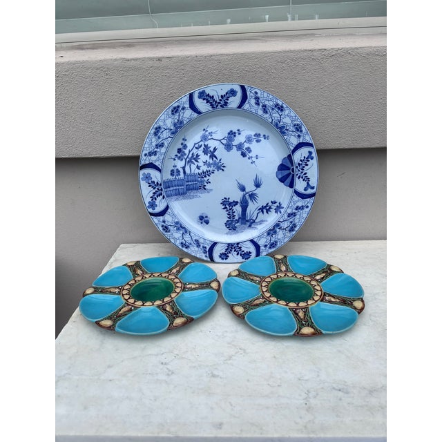 Ceramic Large 19th Century French Blue & White Japon Platter Creil Montereau For Sale - Image 7 of 8