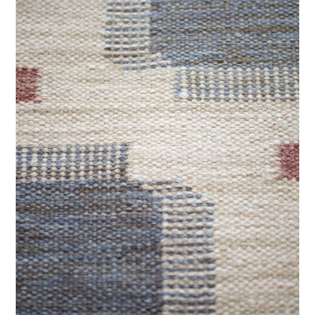 Textile Handwoven Mansour Modern Swedish Lantern Inspired Wool Rug For Sale - Image 7 of 9