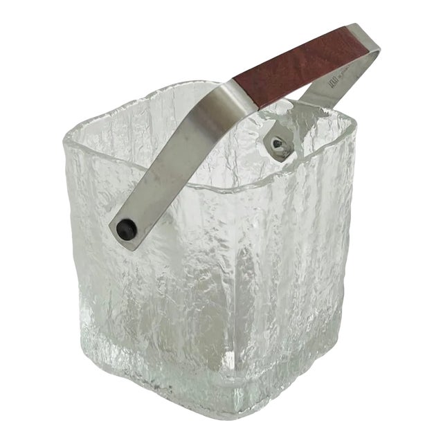Vintage 1960s Mid Century Modern Original Hoya Japan Ice Bucket, Crystal Glass Icy Cube For Sale