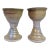 1990s Ceramic Handmade Face Goblet Cups- Set of 2 For Sale