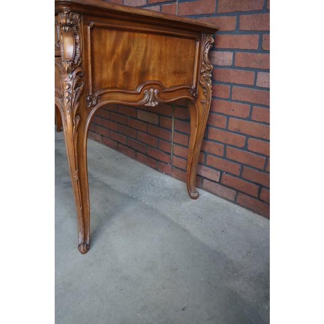 Vintage Walnut French Style Writing Desk For Sale - Image 4 of 9