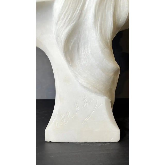 White Late 19th Century French Art Nouveau Period Marble Bust of Female Beauty For Sale - Image 8 of 10