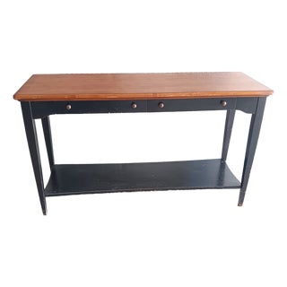 Vintage Thomasville Mid Century Modern Solid Wood Console For Sale