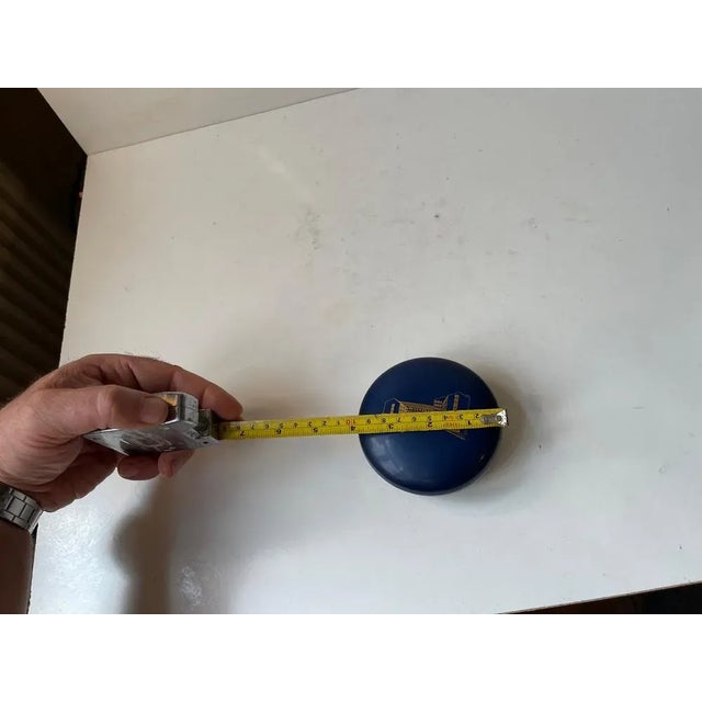 Blue Ceramic Trinket Jar by Nils Thorsson for Aluminia, 1950s For Sale - Image 6 of 8