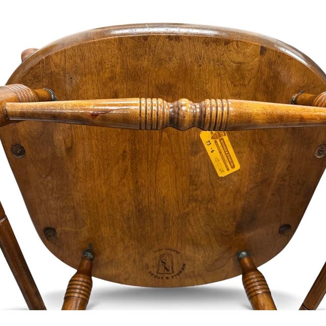 Vintage Nichols & Stone Windsor Rocking Chair 1930s Signed Maker's Marks For Sale - Image 12 of 12