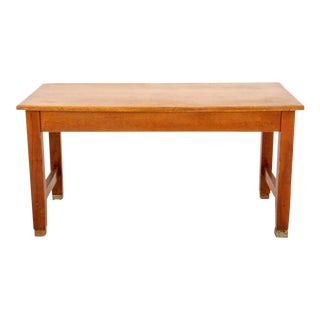 American Oak Rectangular Work Table For Sale