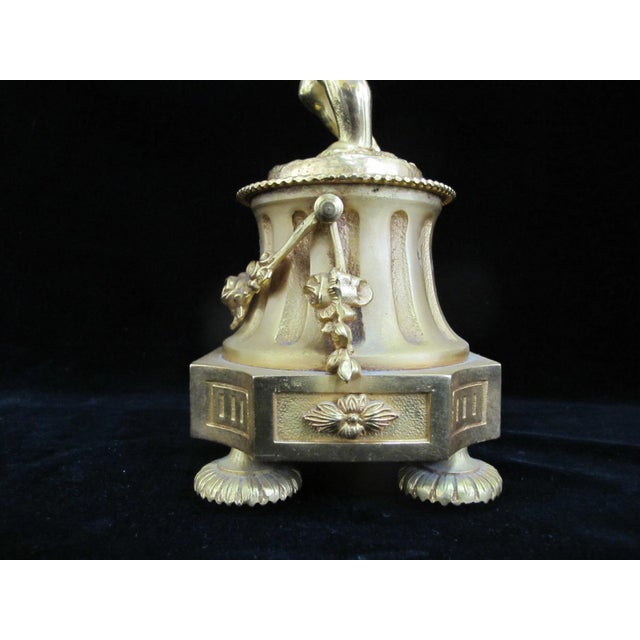 Italian Rococo Style Gilt Bronze Candelabra Candlestick Pair With Putti Cherubs For Sale - Image 12 of 16