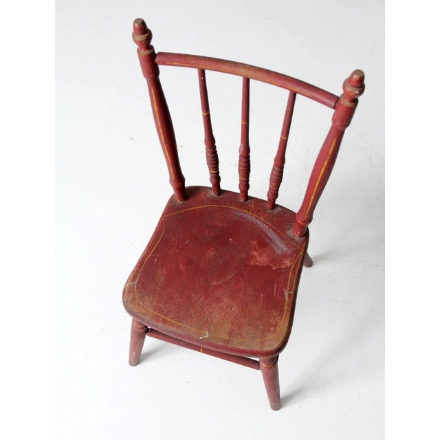 Red Antique Children's Chair For Sale - Image 8 of 9