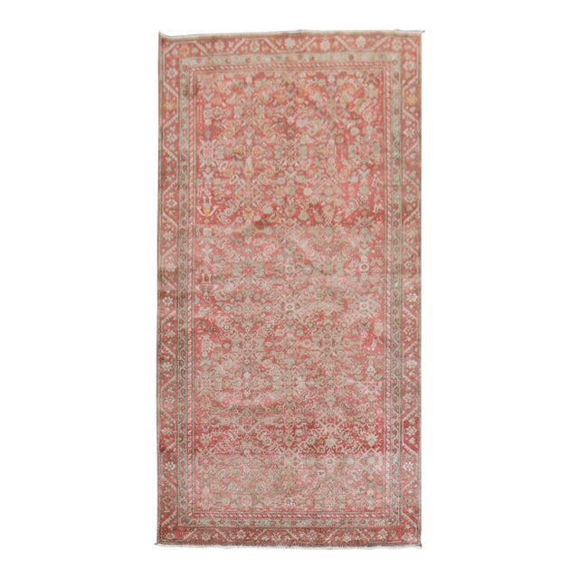 Early 20th Century Zabihi Collection Pink Red Traditional Persian Malayer Rug - 3'6" x 6'3" For Sale