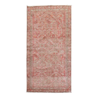 Early 20th Century Zabihi Collection Pink Red Traditional Persian Malayer Rug For Sale