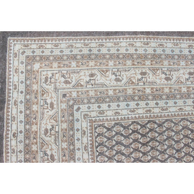 Antique Persian Tabriz Rug With Small-Scale All-Over Design and Gray Background 6'9 X 10'2 For Sale - Image 11 of 13