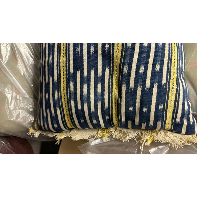 Pair of African Ikat Blue Pillows For Sale In Los Angeles - Image 6 of 6