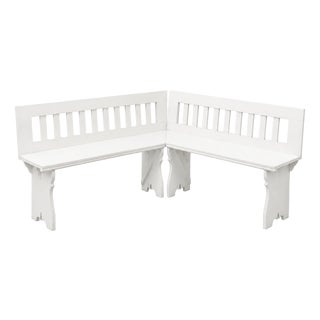 Antique Corner Bench, Czechoslovakia 1940s, Set of 2 For Sale