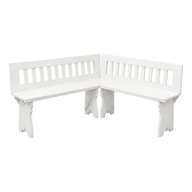 Antique Corner Bench, Czechoslovakia 1940s, Set of 2 For Sale