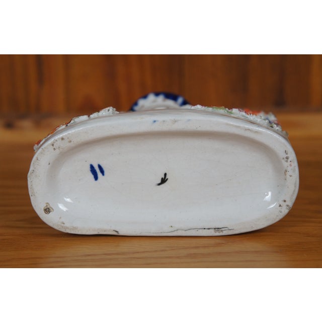 Antique 19th Century Staffordshire Porcelain Swan Manor House Figurine For Sale - Image 12 of 12