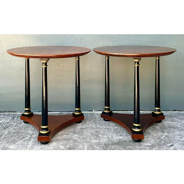 Vintage Regency Gilt Tipped Side Tables - A Pair For Sale - Image 12 of 12
