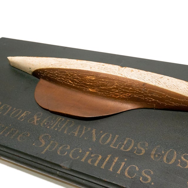 1900 - 1909 1900s f.w. Devoe & c.t. Reynolds Marine Paints Half-Hull Advertising Plaque “Columbia” For Sale - Image 5 of 14