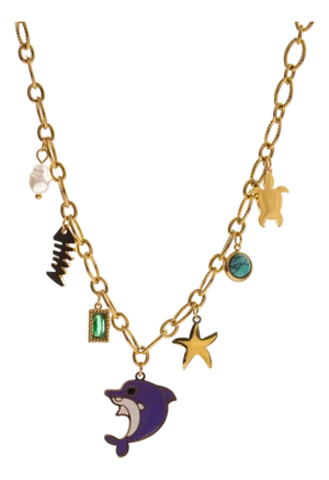 Dolphin & Sea Life Charm Choker Necklace