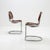 Vintage Chrome and Leather Cantilever Dining Chairs, 1970s ,Italy 1 of 4 Midcentury chrome wire and cantilevered dining...