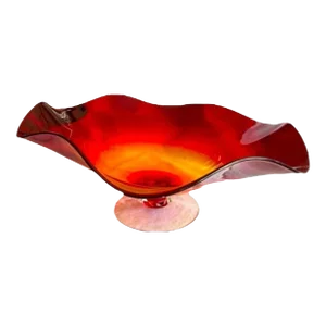 Vintage 2001 Blenko Hand Blown Art Glass Bowl
