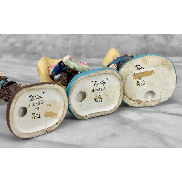 Mid-Century Flamboyant Cowboy Ceramic Figural Sculpture - Set of 3 For Sale - Image 11 of 11