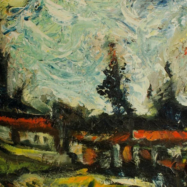 Mid 20th Century Carlos Lopez-Ruiz (Bolivian-American 1912 -1972) View of Funza. Landscape. For Sale - Image 5 of 12