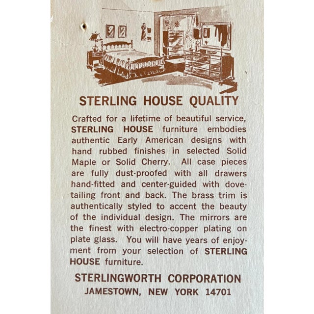 Mid 20th Century Sterling House Solid Cherry Long Dresser and Mirror For Sale - Image 5 of 11