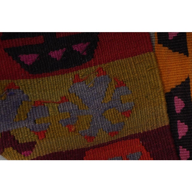 Textile Tribal Flat Woven Turkish Striped Kilim Runner 3'2'' X 14'9'' For Sale - Image 7 of 9